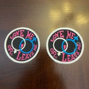 Vintage 1970’s Swiss Maid Quality Emblems Love Me Or Leave Me Patch Set of 2